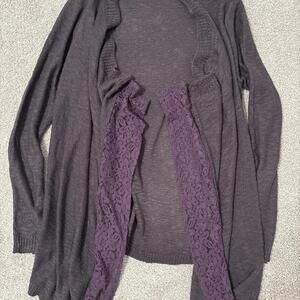 Pink Republic Women's Purple and Grey Cardigan